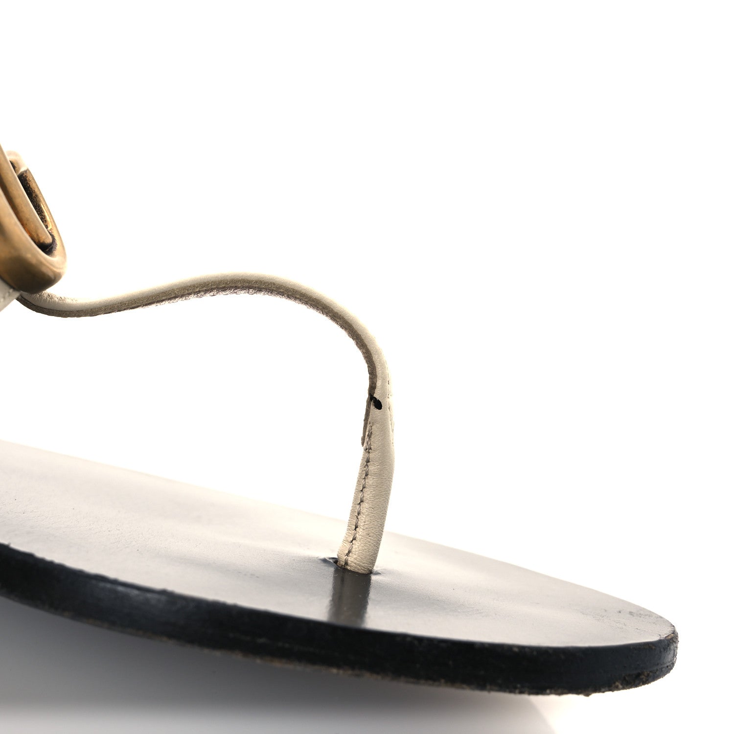Gucci Calfskin GG Marmont Thong Sandals 38 Mystic White 9 of 12