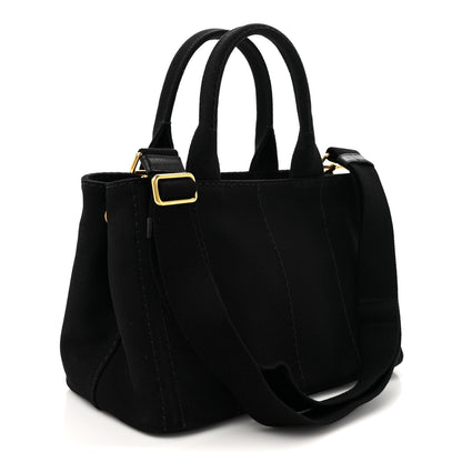 Prada Canapa Small Logo Tote Black Talco 2 of 10