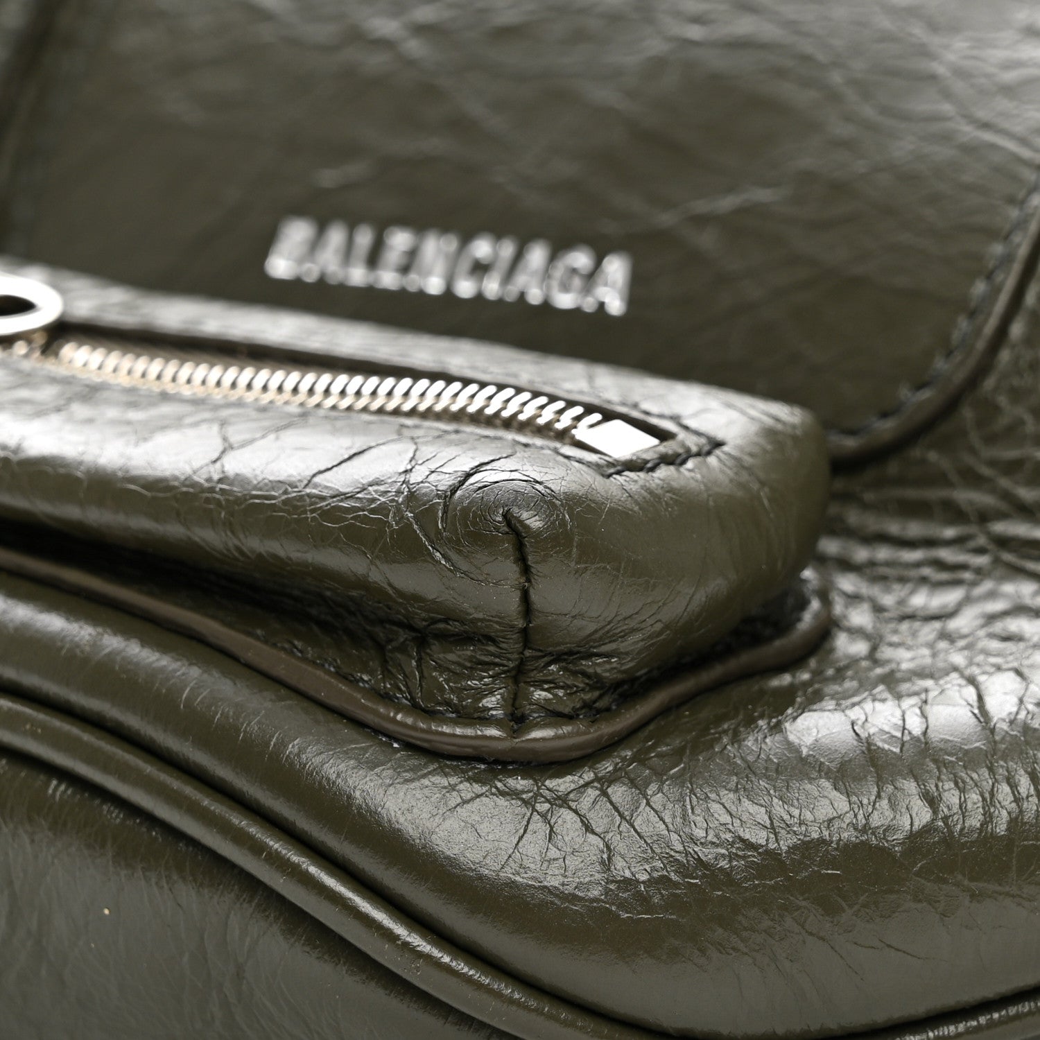 Balenciaga Agneau Arena Superbusy Belt Bag Khaki 10 of 12