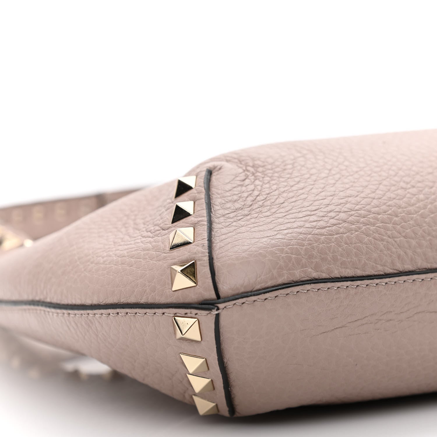 Valentino Garavani Pebbled Calfskin Small Rockstud Flip Lock Hobo Poudre 8 of 10