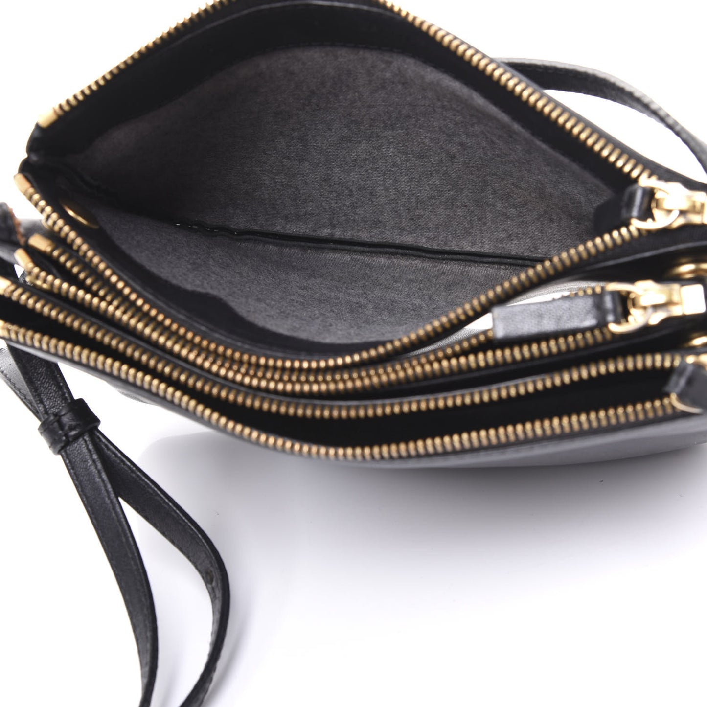 Lambskin Small Trio Crossbody Bag Black