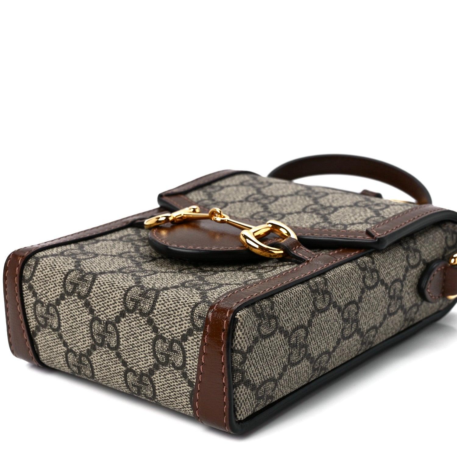 Gucci GG Supreme Monogram Mini Horsebit 1955 Crossbody Bag Beige Brown Sugar 11 of 11