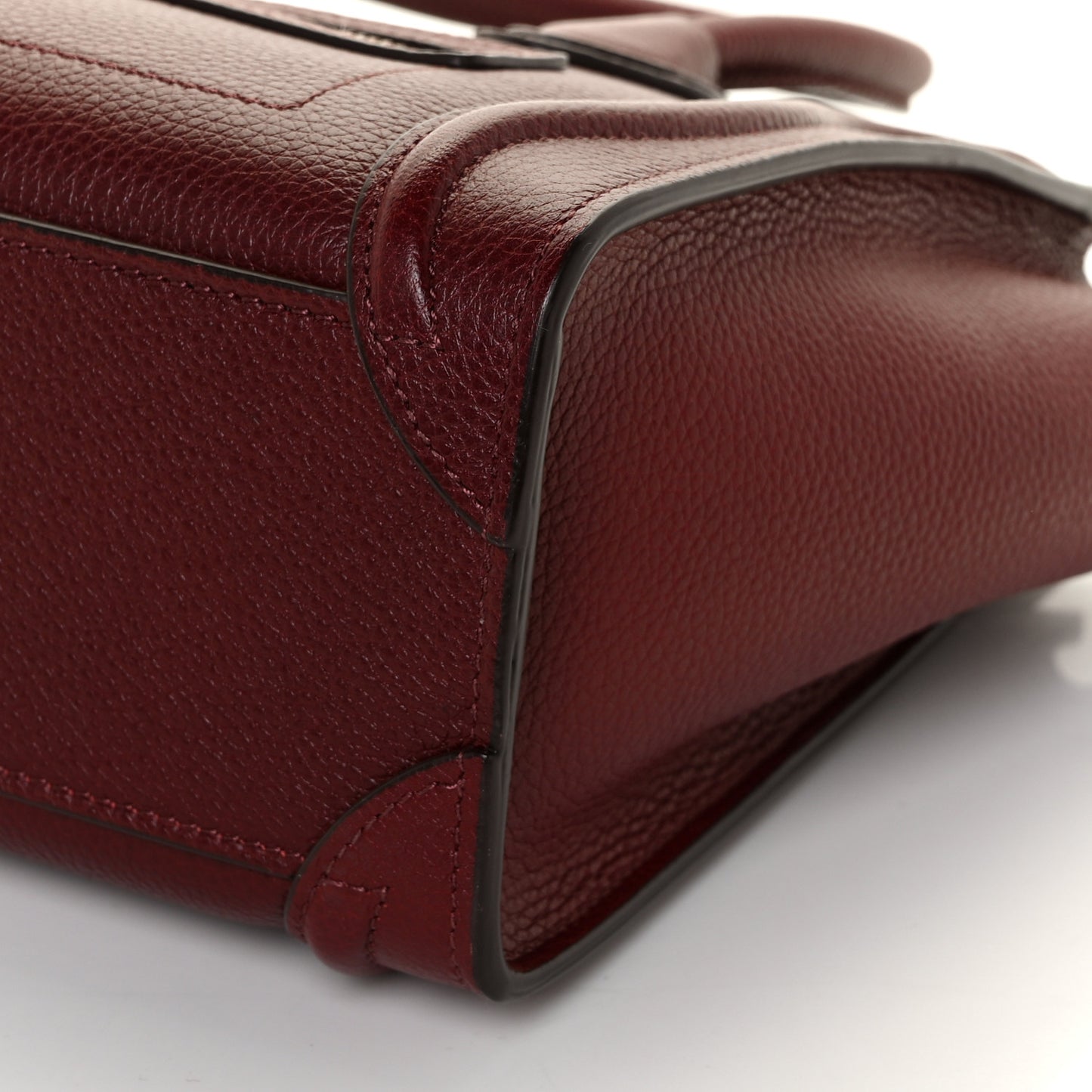 Drummed Calfskin Nano Luggage Light Burgundy