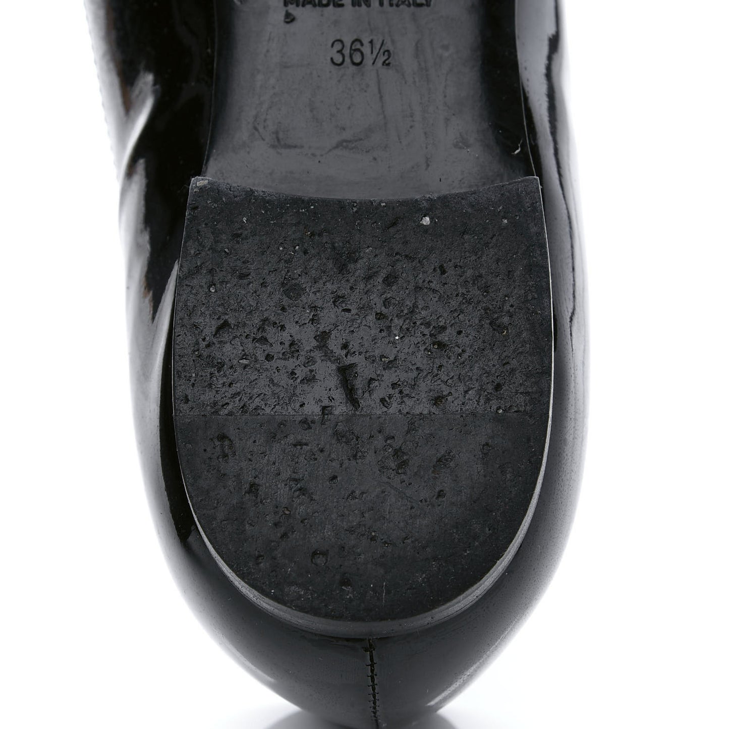 Patent Cap Toe Ballerina Flats 36.5 Black White
