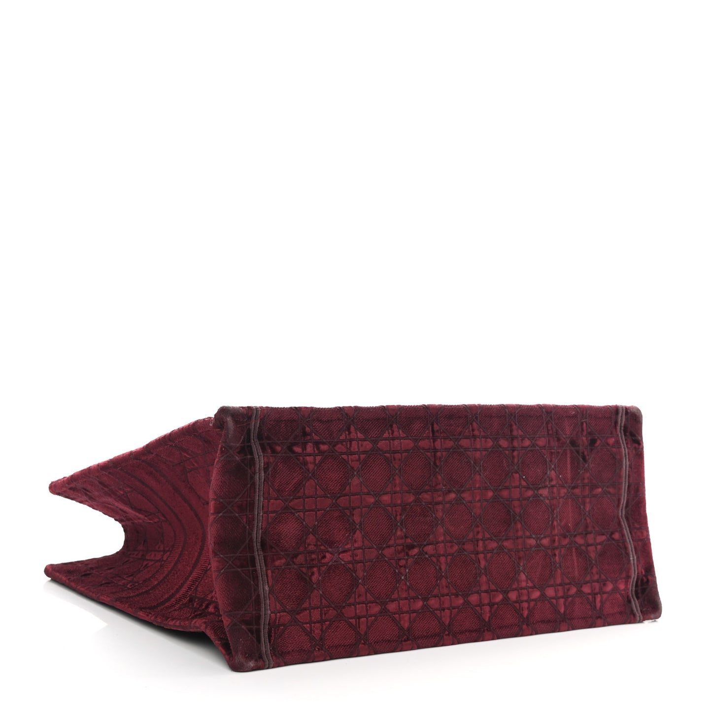 Velvet Cannage Large Book Tote Burgundy