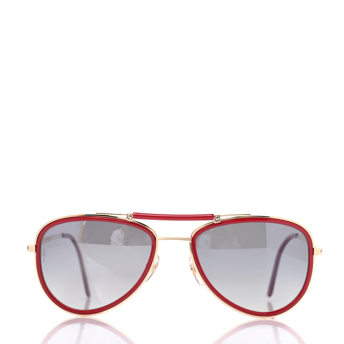 Metal Panthere De Cartier Aviator 140 Sunglasses Red