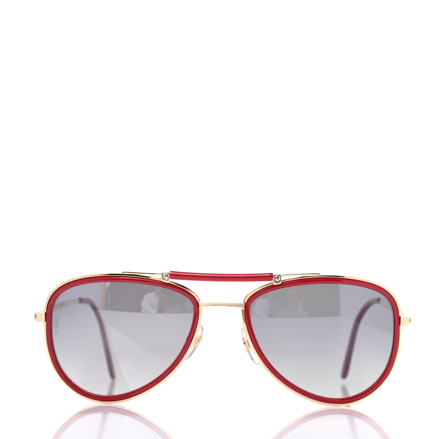 Cartier Metal Panthere De Cartier Aviator 140 Sunglasses Red 2 of 7