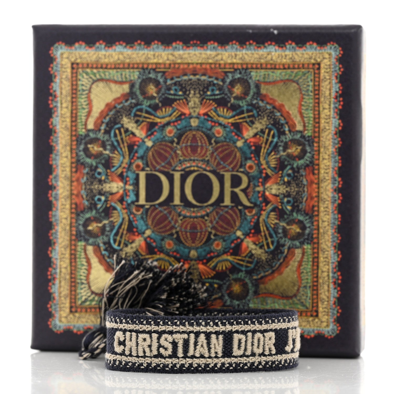 Christian Dior Woven Cotton J'Adior Friendship Bracelet Navy 5 of 5
