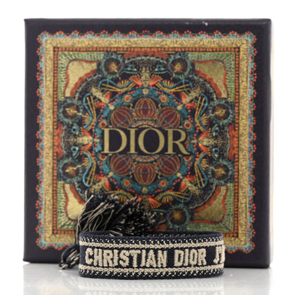 Christian Dior Woven Cotton J'Adior Friendship Bracelet Navy 5 of 5