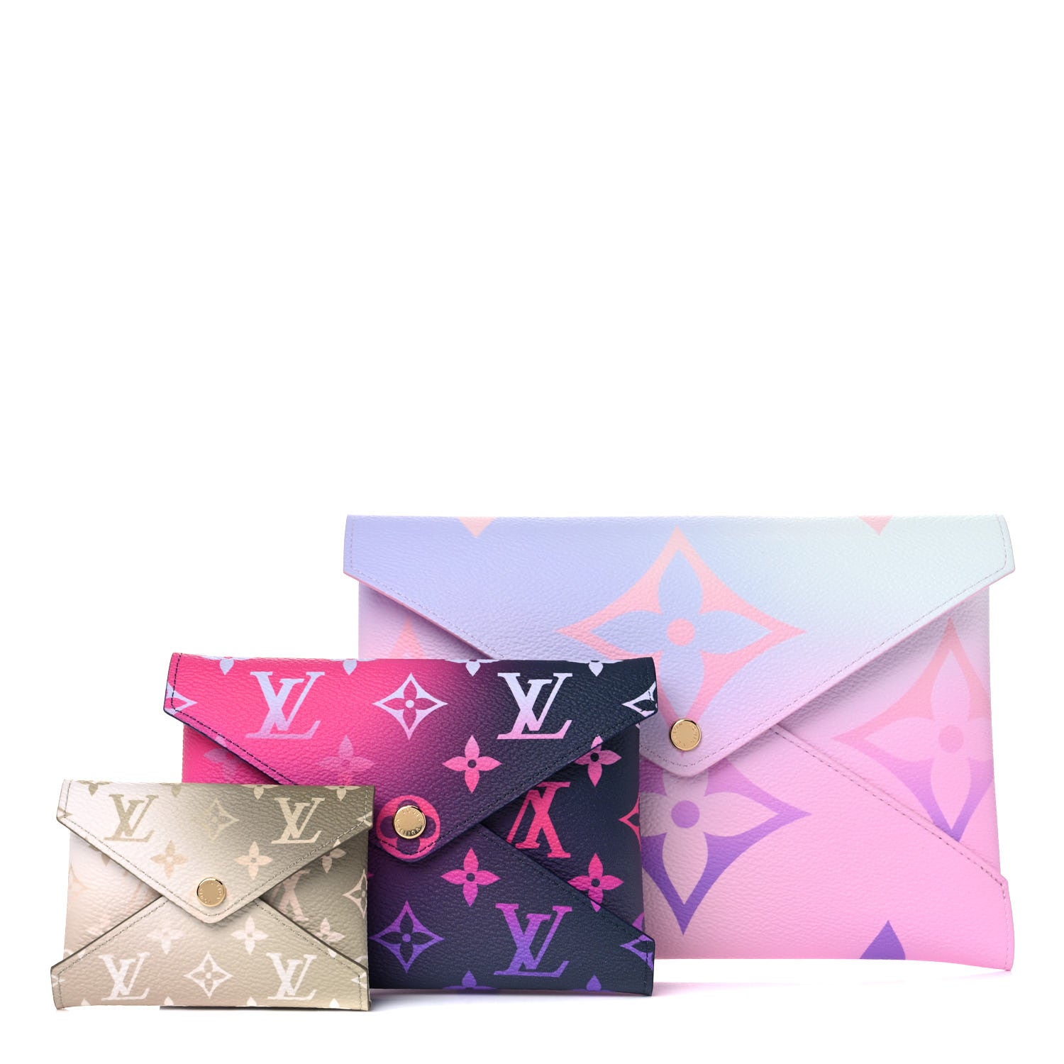 Louis Vuitton Monogram Giant Spring In The City Kirigami Pochette Set Sunrise Pastel Midnight Fuchsia Sunset Kaki 1 of 10