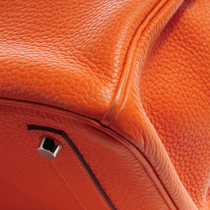 Hermes Taurillon Clemence Birkin 35 Orange 7 of 12