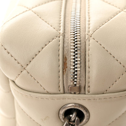Saint Laurent SAINT LAURENT Calfskin Y Quilted Monogram Small Loulou Bowling Bag Ivory 12 of 12