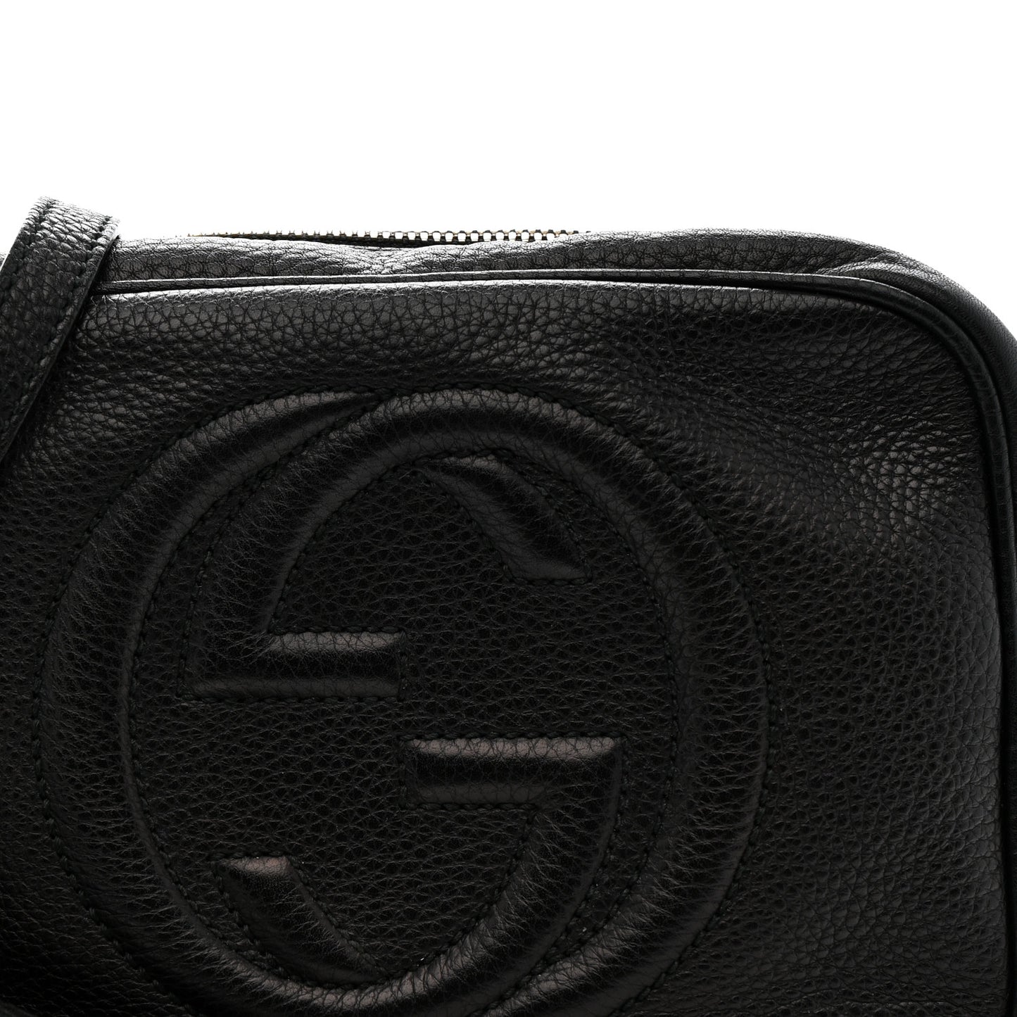 Pebbled Calfskin Small Soho Disco Bag Black