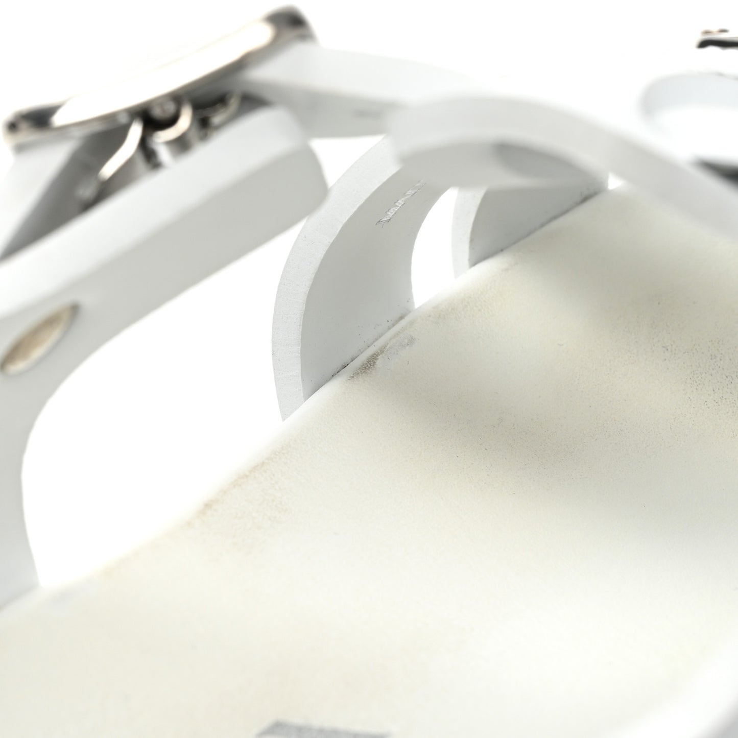 Foam Rubber Metal Triangle Logo Monolith 55mm Cage Sandals 40 White