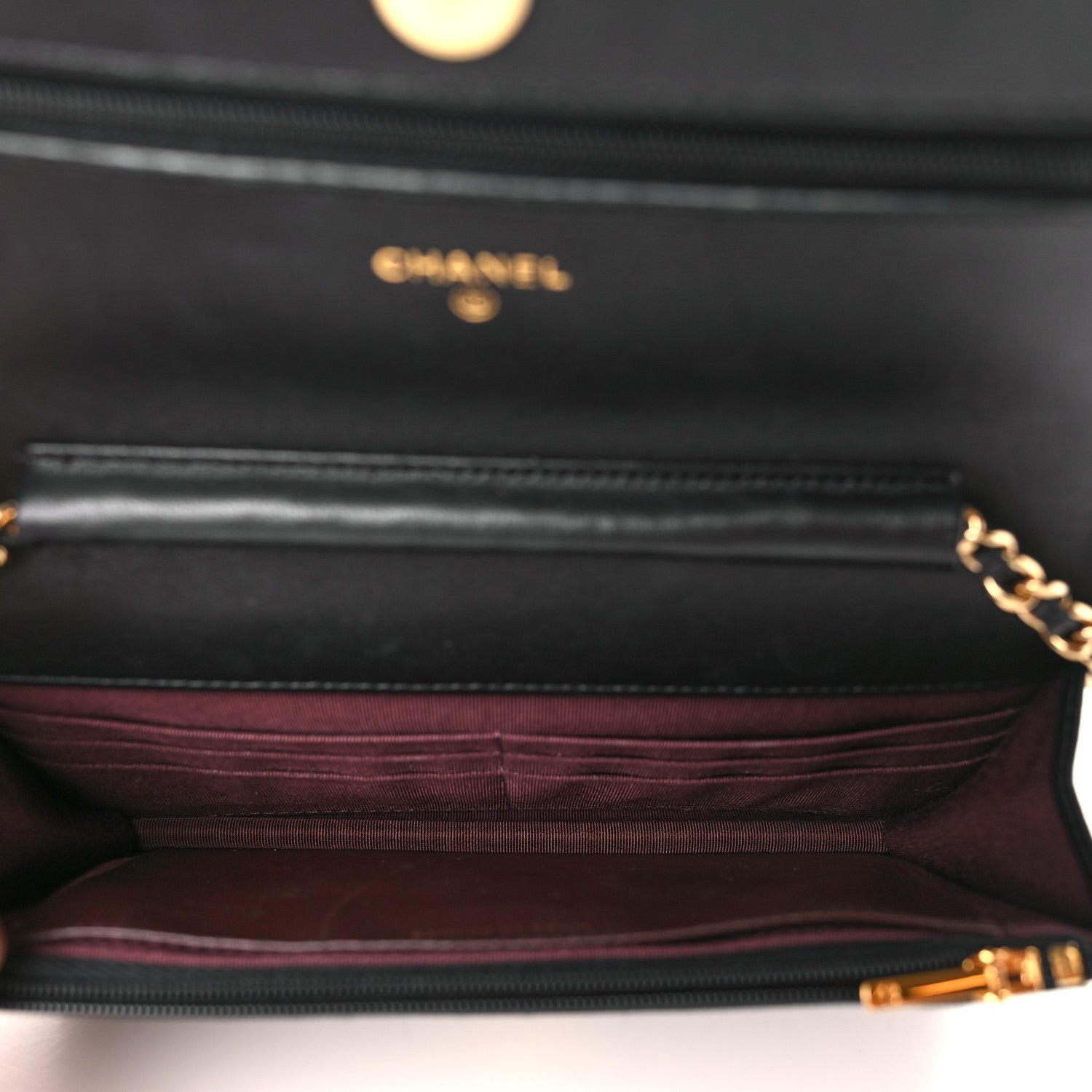 Chanel Lambskin Quilted Wallet On Chain WOC Black 5 of 11