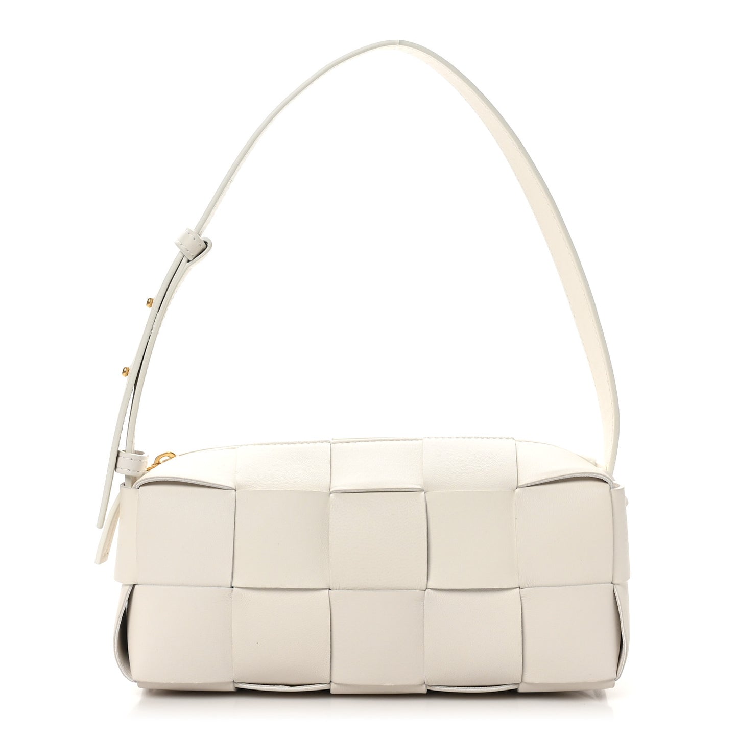 Lambskin Maxi Intrecciato Small Brick Cassette Bag White