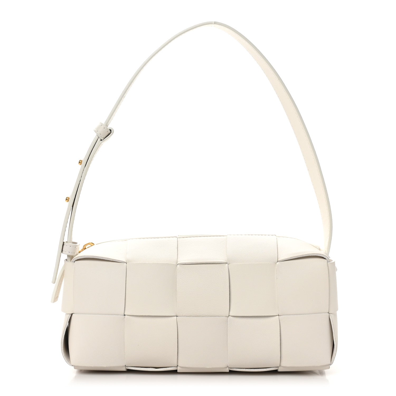 Bottega Veneta Lambskin Maxi Intrecciato Small Brick Cassette Bag White 1 of 9