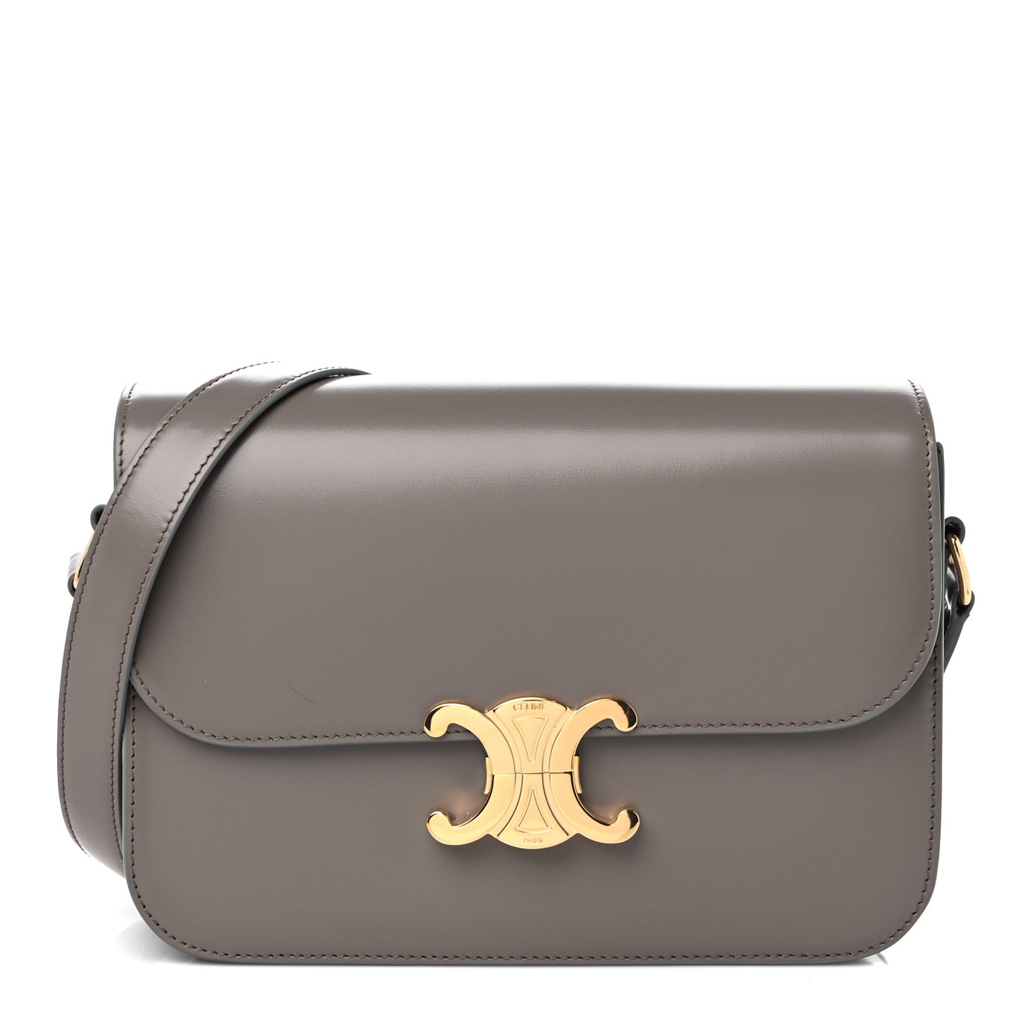 Shiny Calfskin Medium Triomphe Pebble