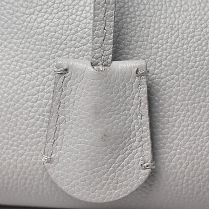Alexander McQueen Pebbled Calfskin Small Skull Padlock Zip Around Tote Light Grey 12 of 13