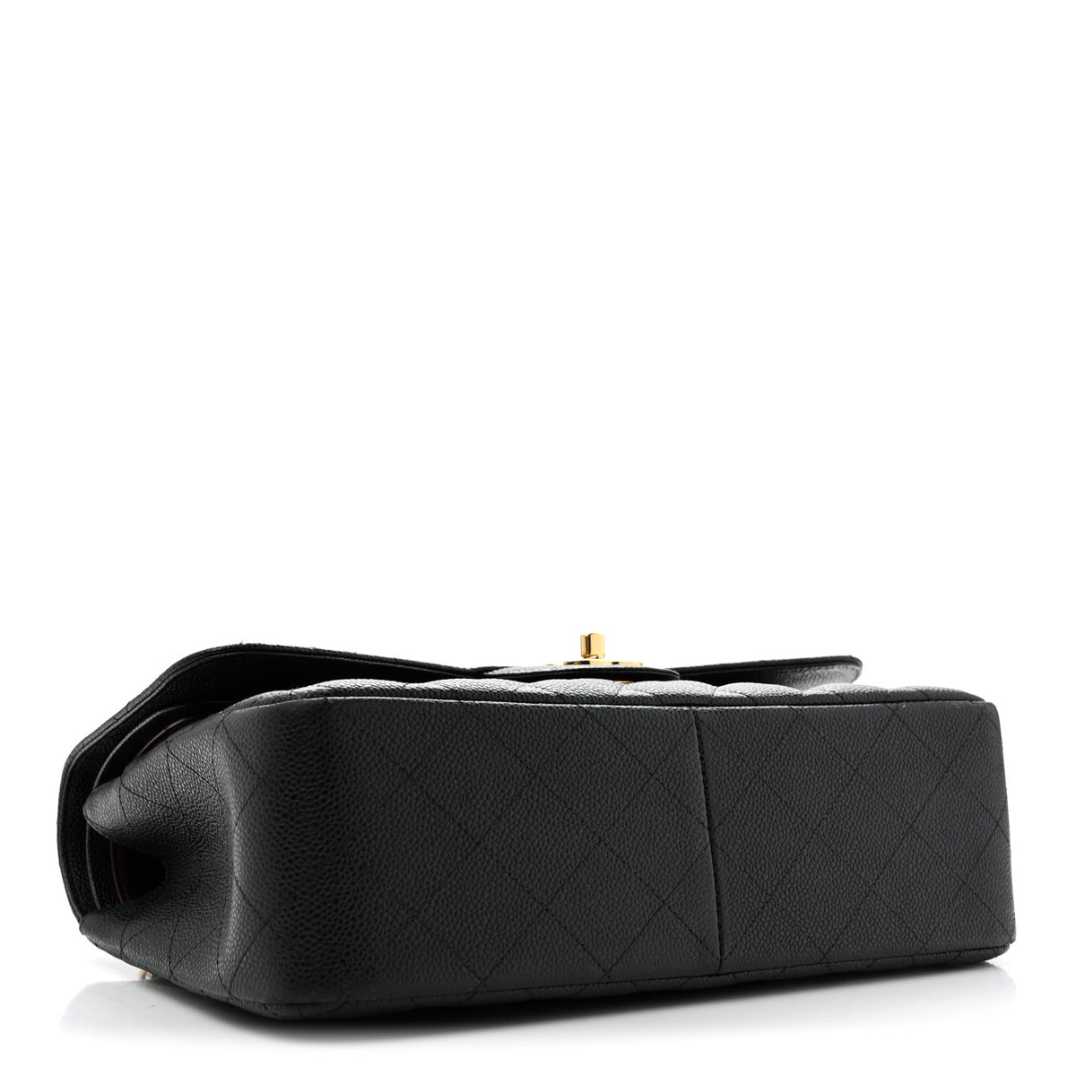 Caviar Quilted Jumbo Double Flap Black