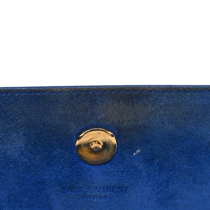 Saint Laurent Grain De Poudre Small Classic Monogram Kate Satchel Royal Blue 16 of 16