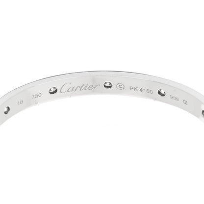 Cartier 18K White Gold 10 Diamond LOVE Bracelet 16 5 of 7