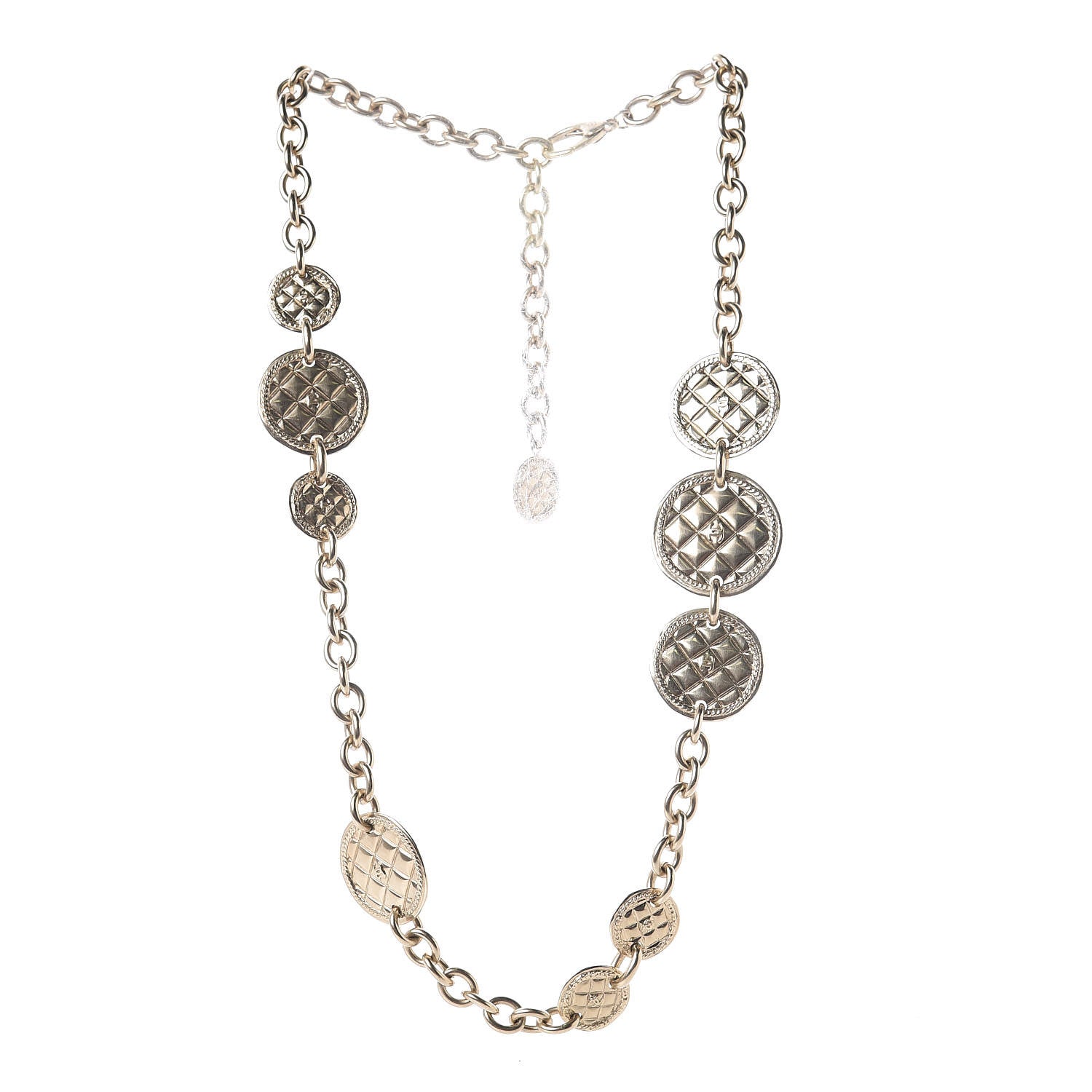 Chanel Quilted Medallion Chain Belt Necklace 90 Gold 4 of 7