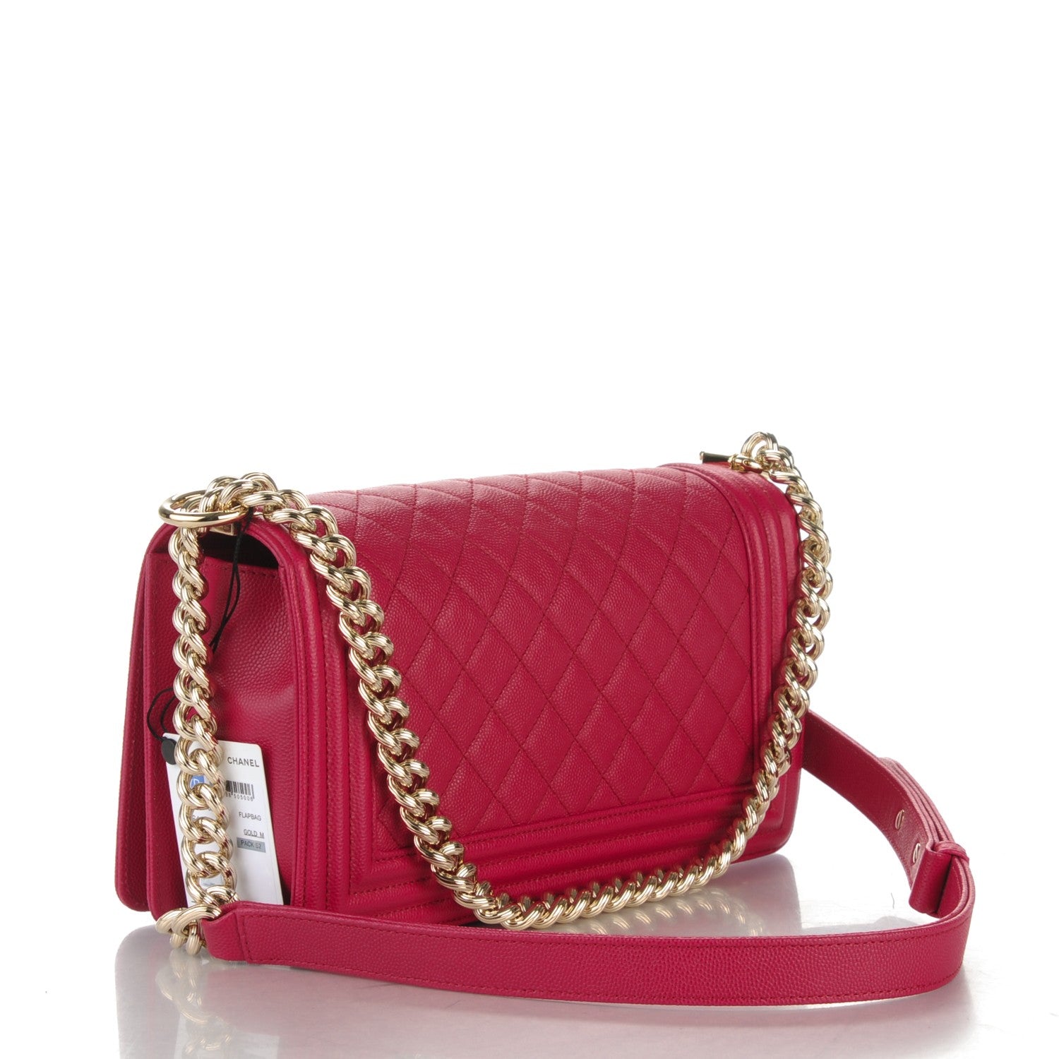 Chanel Caviar Quilted Medium Boy Flap Fuchsia 3 of 7