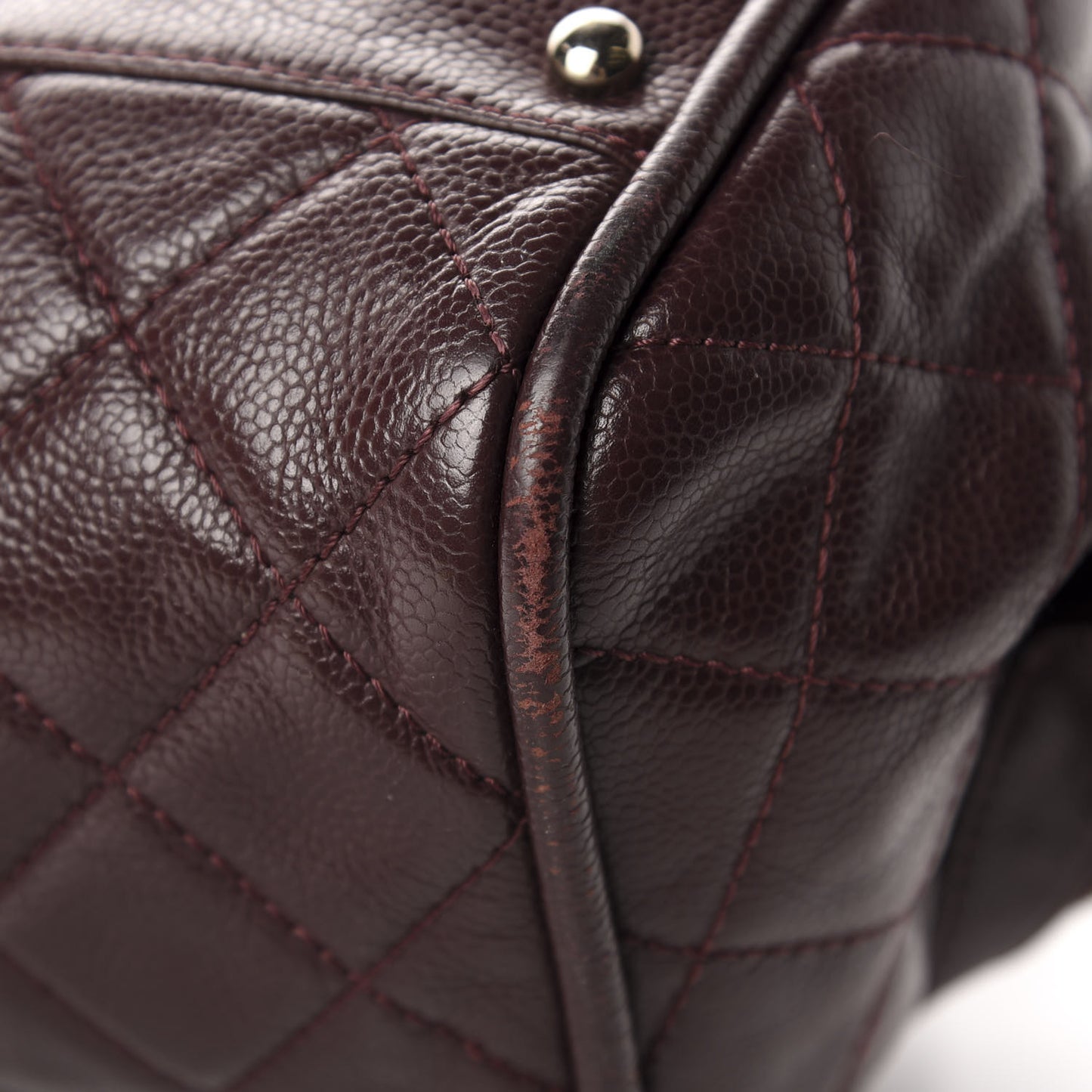 Caviar Quilted CC Timeless Bowler Burgundy