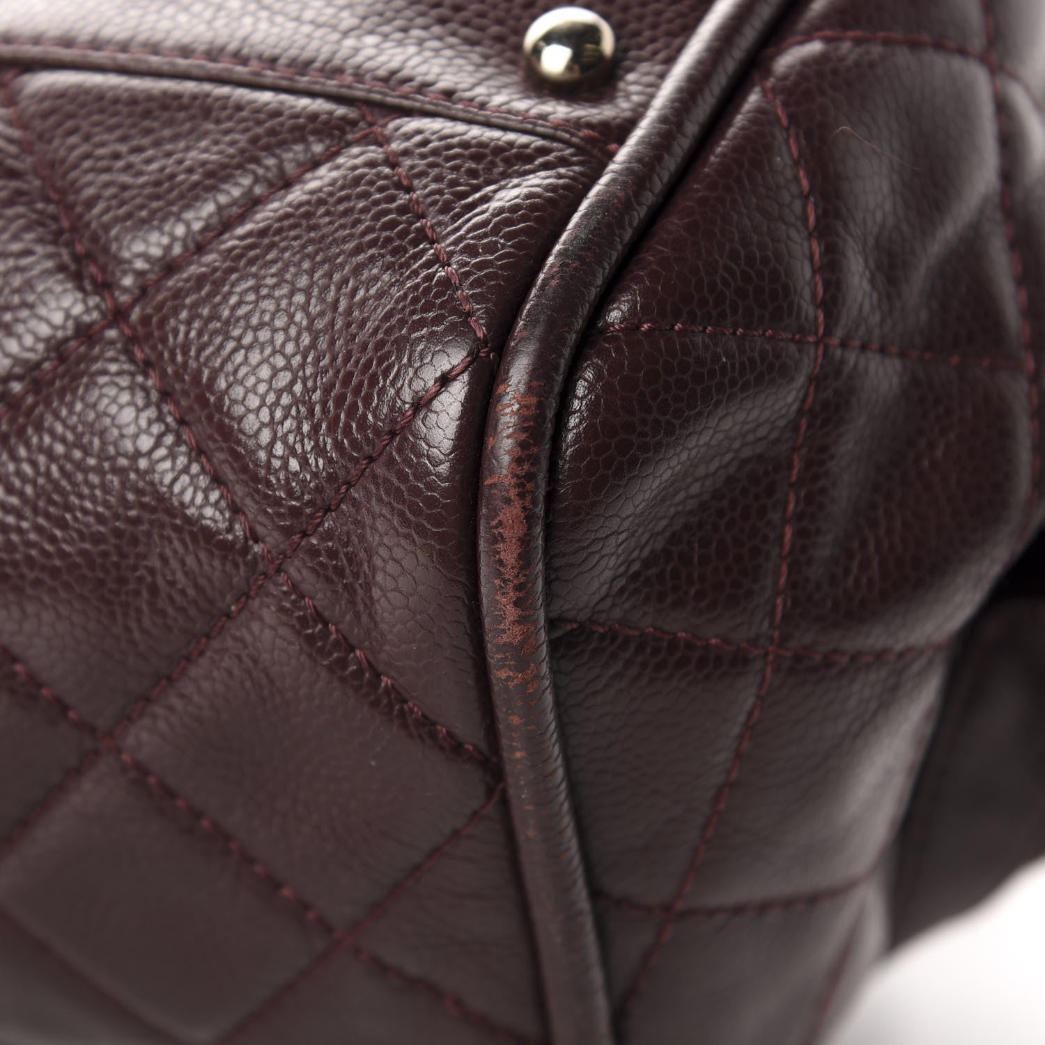 Chanel Caviar Quilted CC Timeless Bowler Burgundy 10 of 16