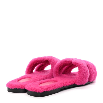 Hermes Woolskin Oran Sandals 39 Rose Fuchsia 3 of 4