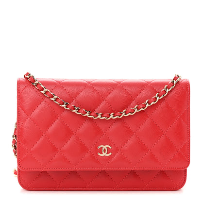 Chanel Caviar Quilted Wallet On Chain WOC Red 1 of 13