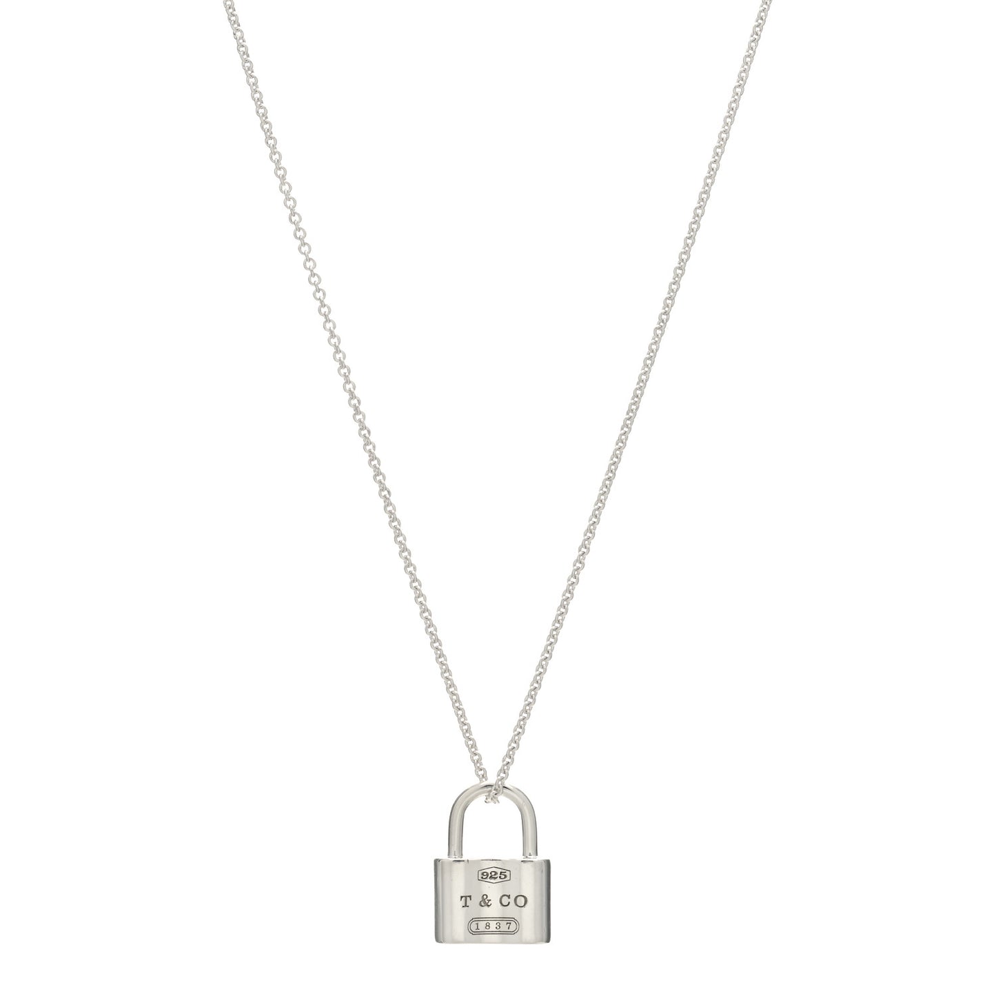 Sterling Silver 1837 Lock Charm Pendant Necklace