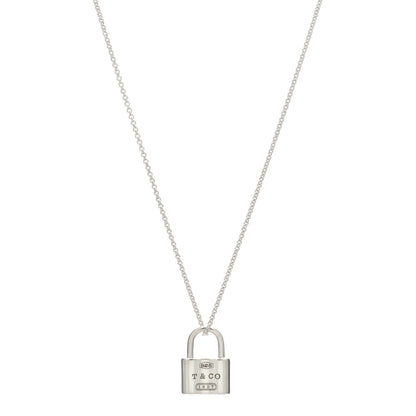 Tiffany Sterling Silver 1837 Lock Charm Pendant Necklace 1 of 3