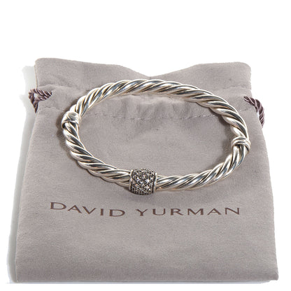 David Yurman Sterling Silver Pave Diamond 6mm Cable Classics Bracelet 5 of 5
