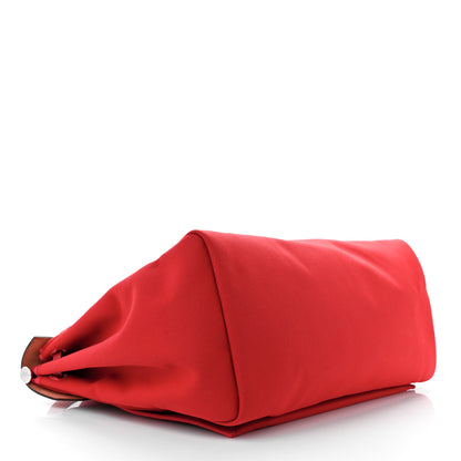 Hermes Military Toile Vache Hunter Herbag Zip Retourne Cabine Bag Rouge Piment 4 of 12