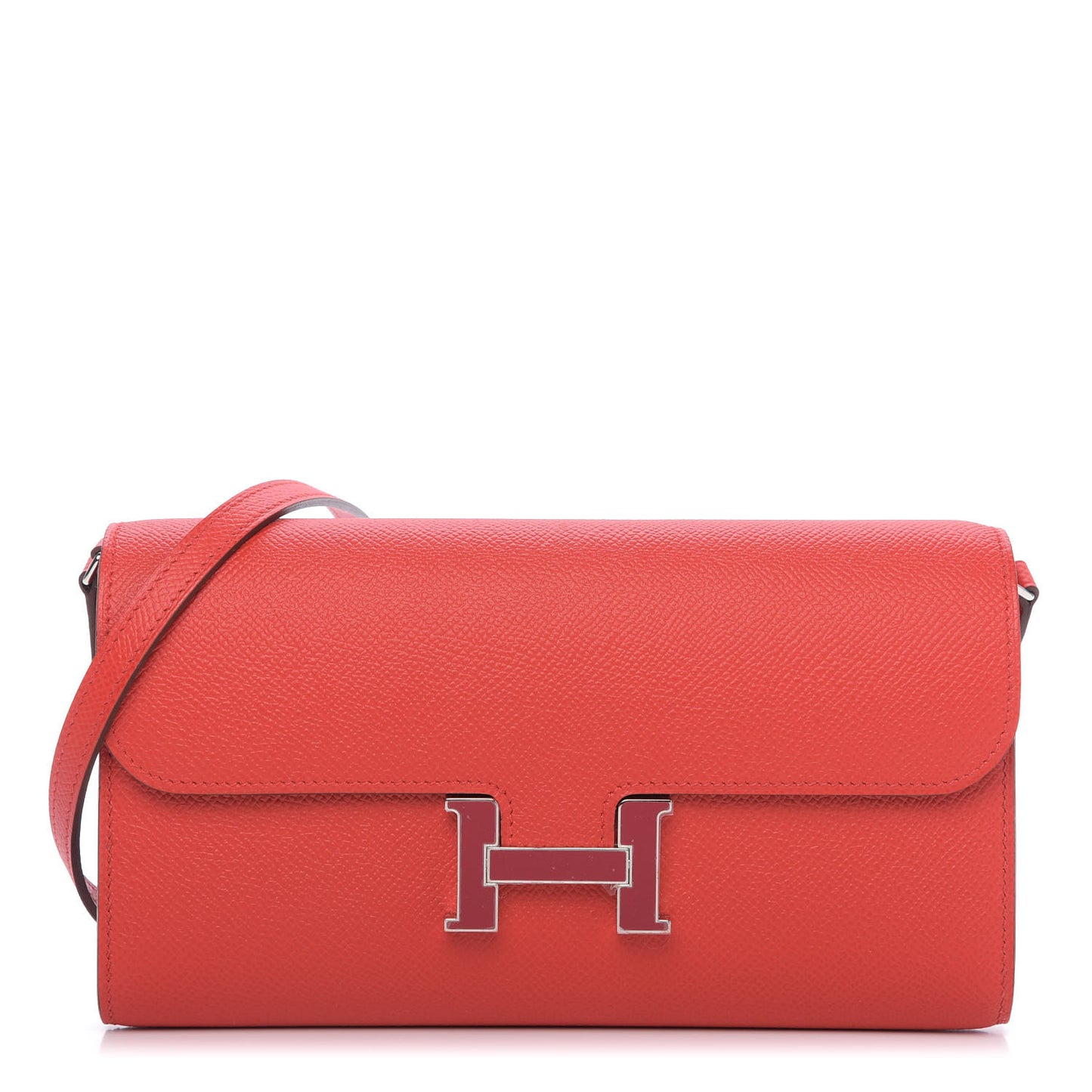 Epsom Enamel Constance Wallet To Go Rouge De Coeur Rubis