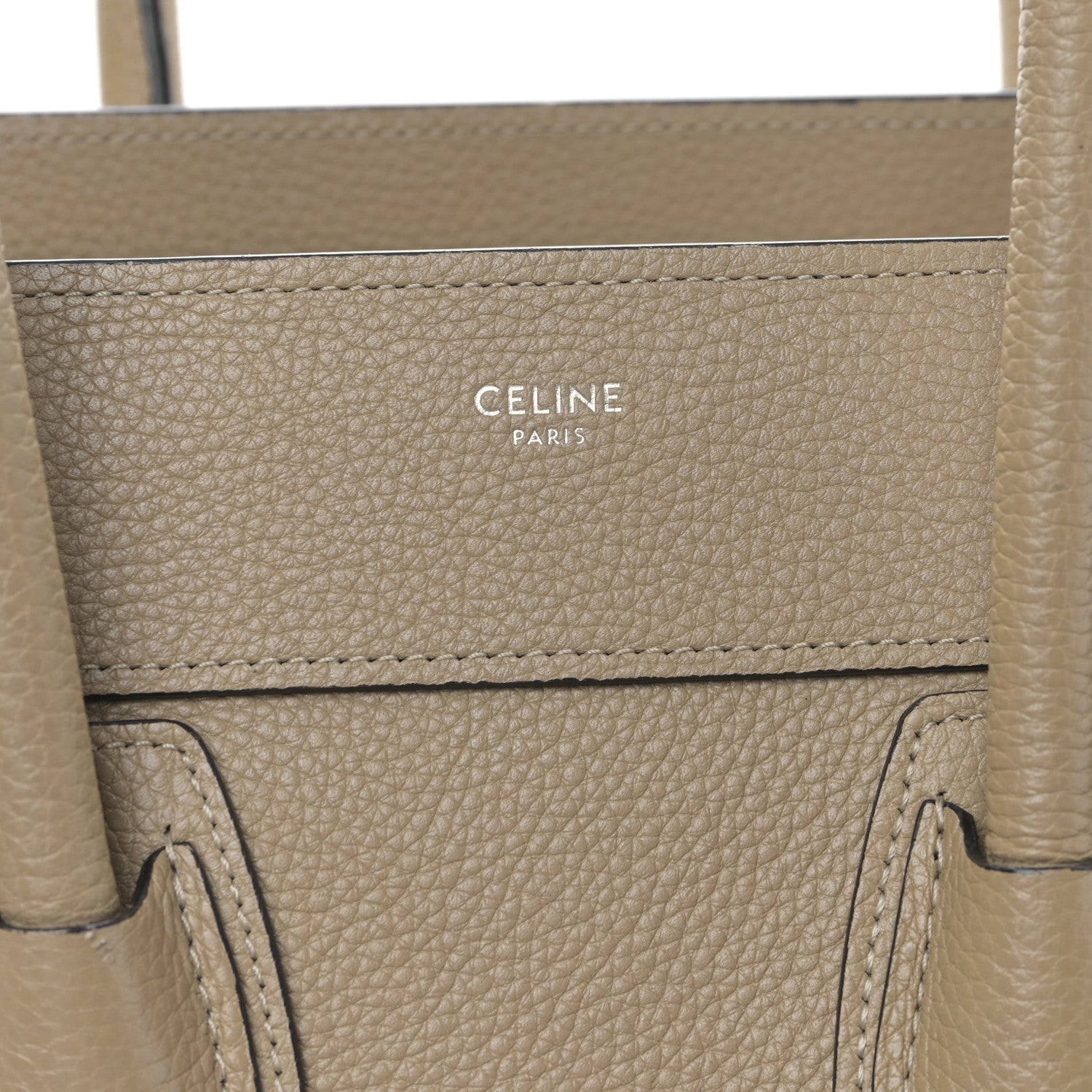 Celine Drummed Calfskin Micro Luggage Dune 6 of 9