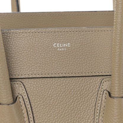 Celine Drummed Calfskin Micro Luggage Dune 6 of 9