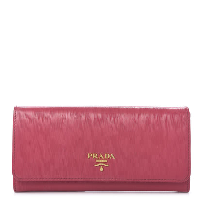 Prada Vitello Move Continental Flap Wallet Peonia 1 of 12