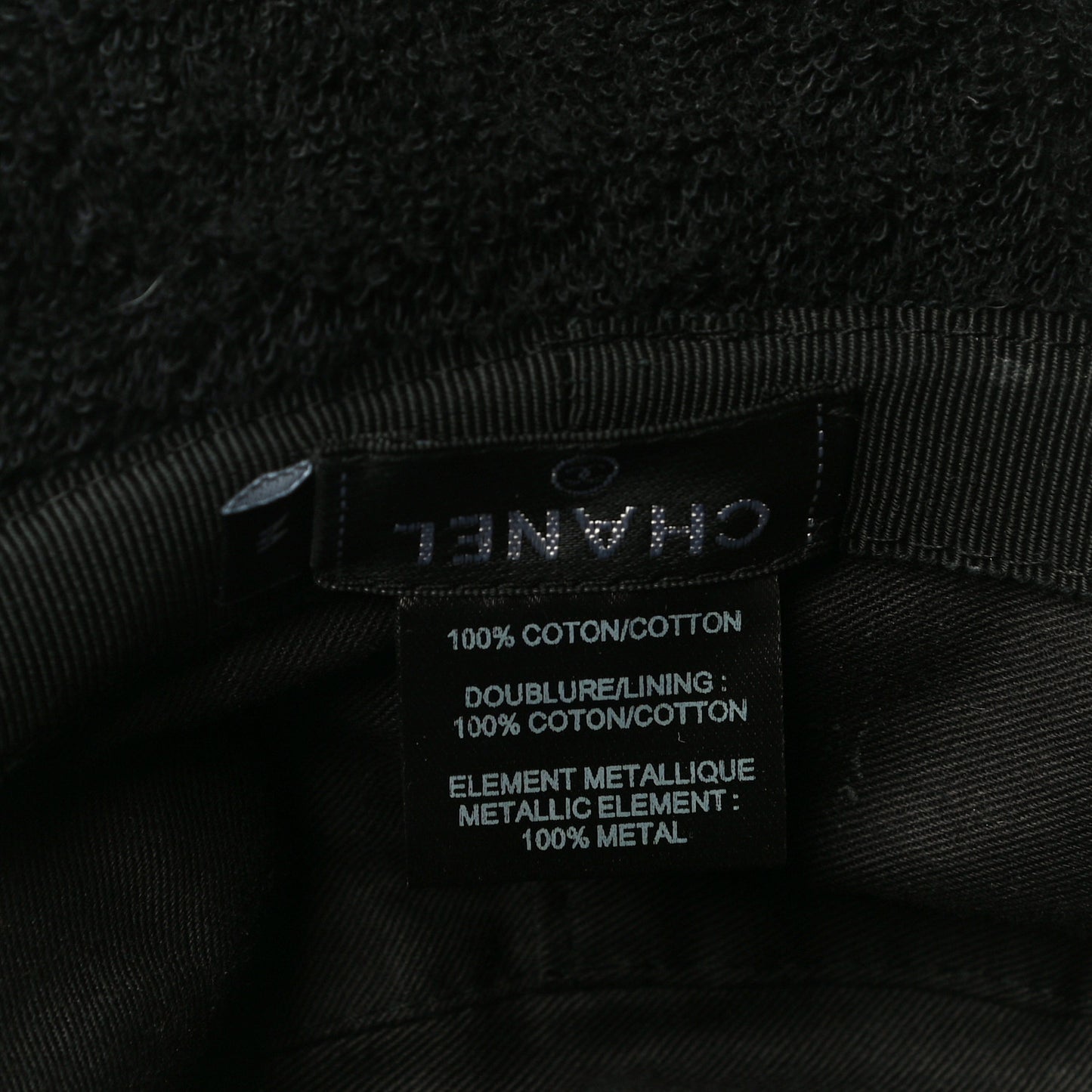 Terry Cloth CC Bucket Hat M Black