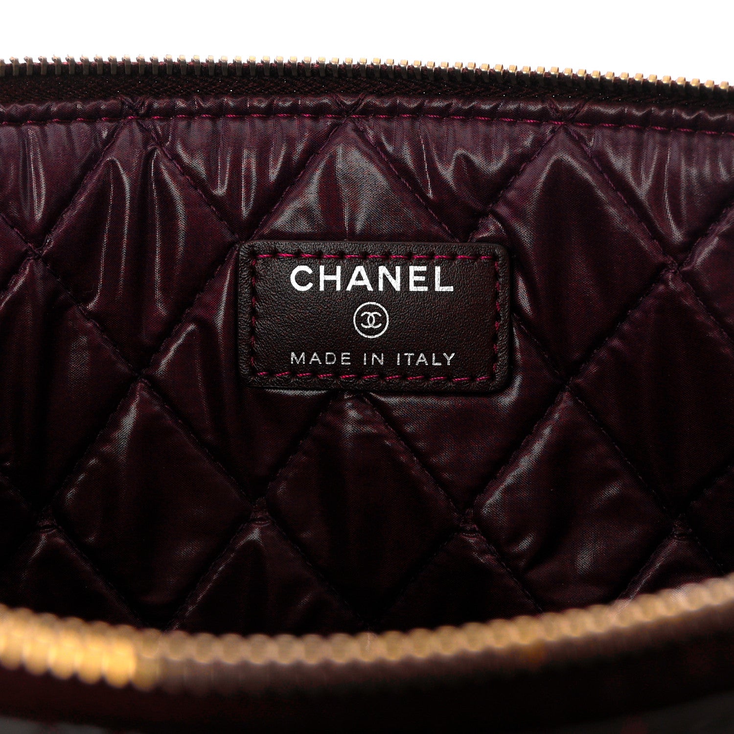 Chanel Patent Bi-Quilted Large Cosmetic Case Dark Red 5 of 8
