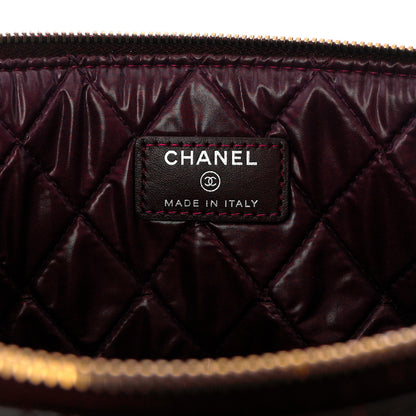 Chanel Patent Bi-Quilted Large Cosmetic Case Dark Red 5 of 8