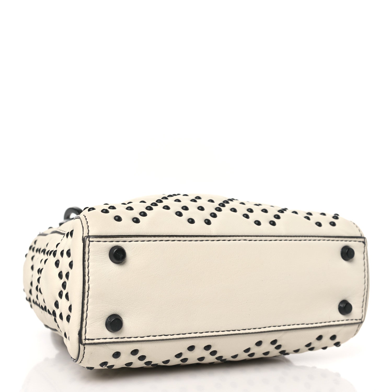 Christian Dior Ultra Matte Calfskin Studded Mini Supple Lady Dior White Black 4 of 12