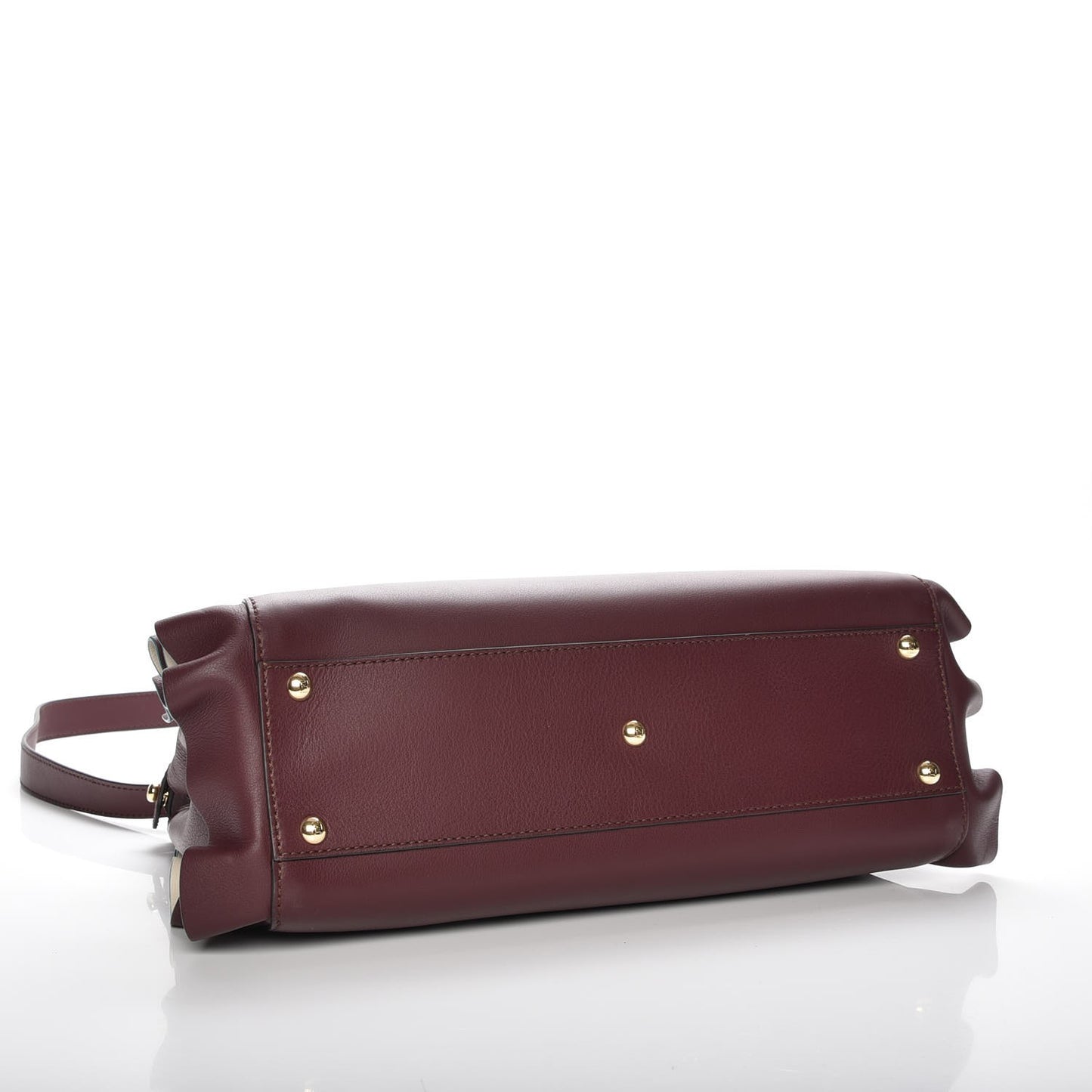 Vitello Seta Waves Bi-Color Medium Peekaboo Iconic Satchel Bordeaux Latte