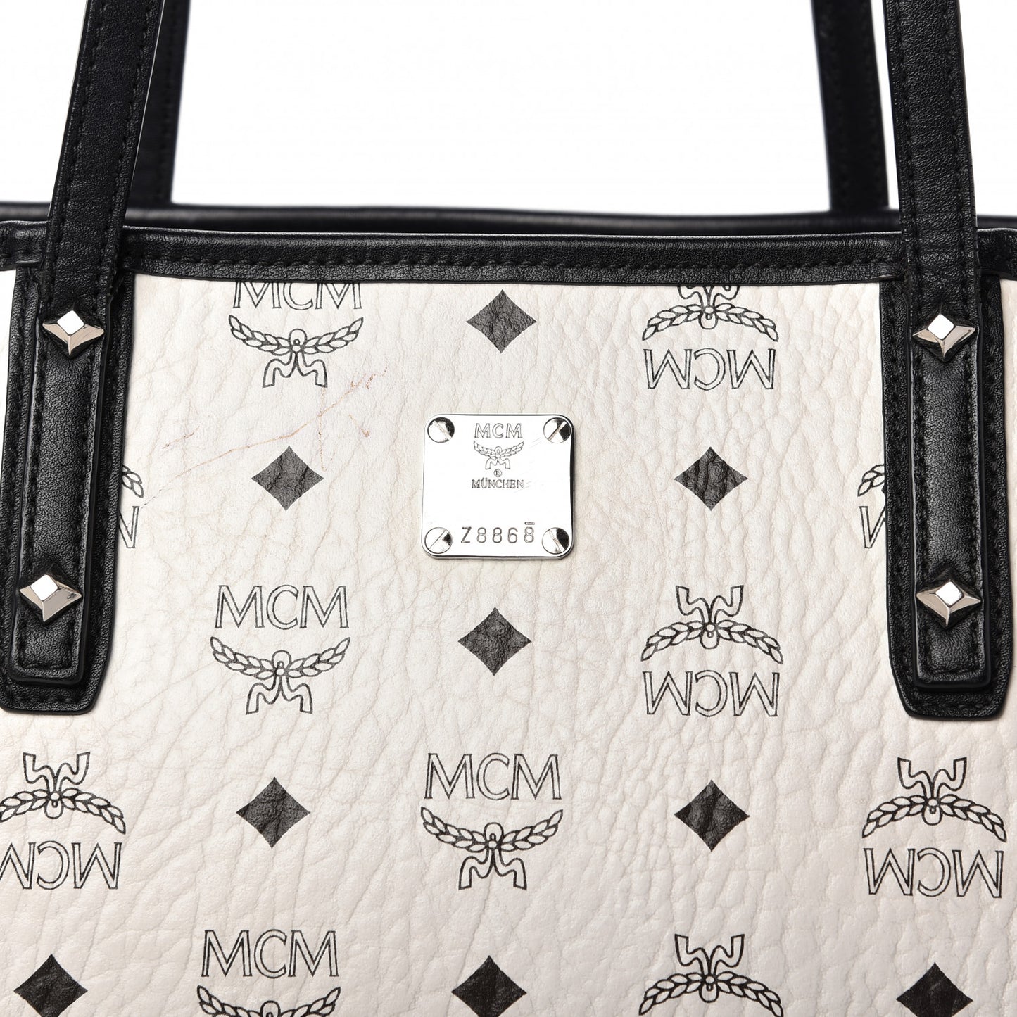Visetos Medium Anya Zip Top Shopper Tote White