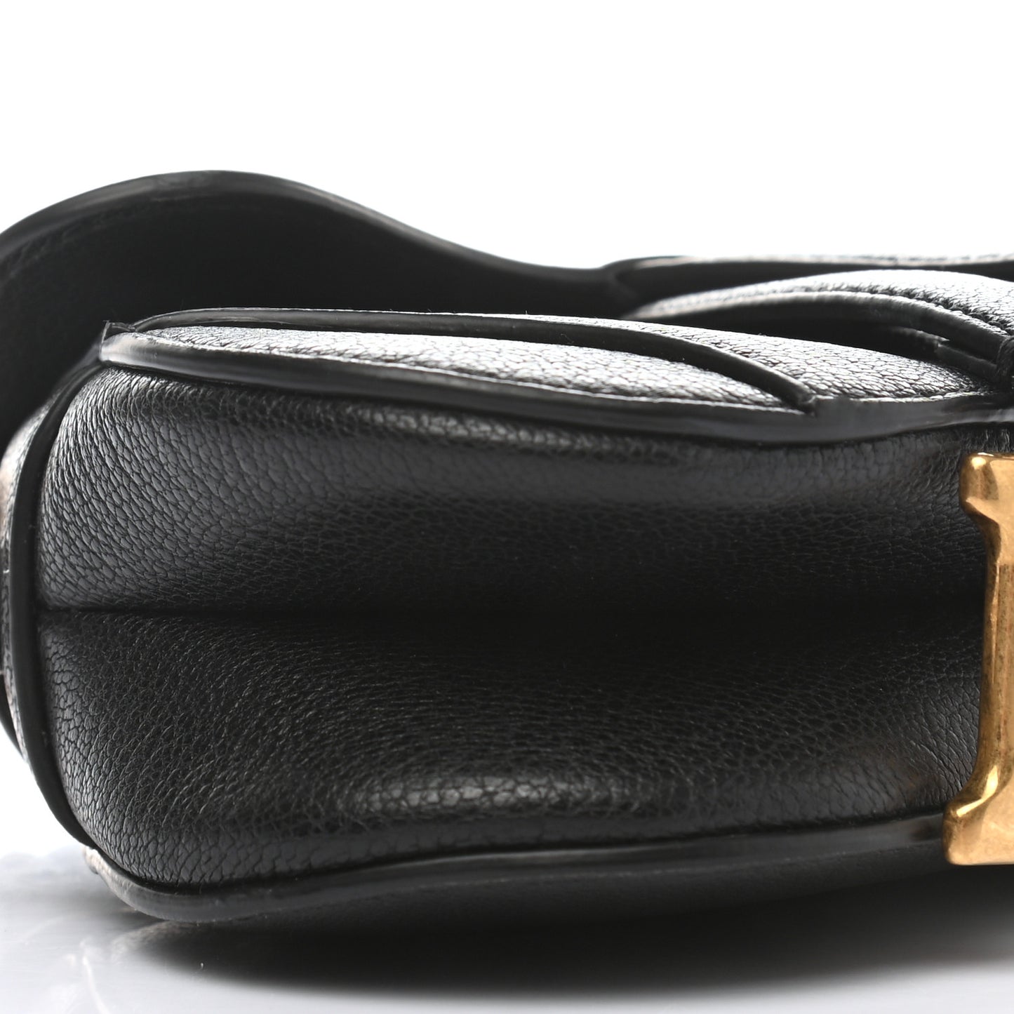 Goatskin Micro Saddle Bag Black
