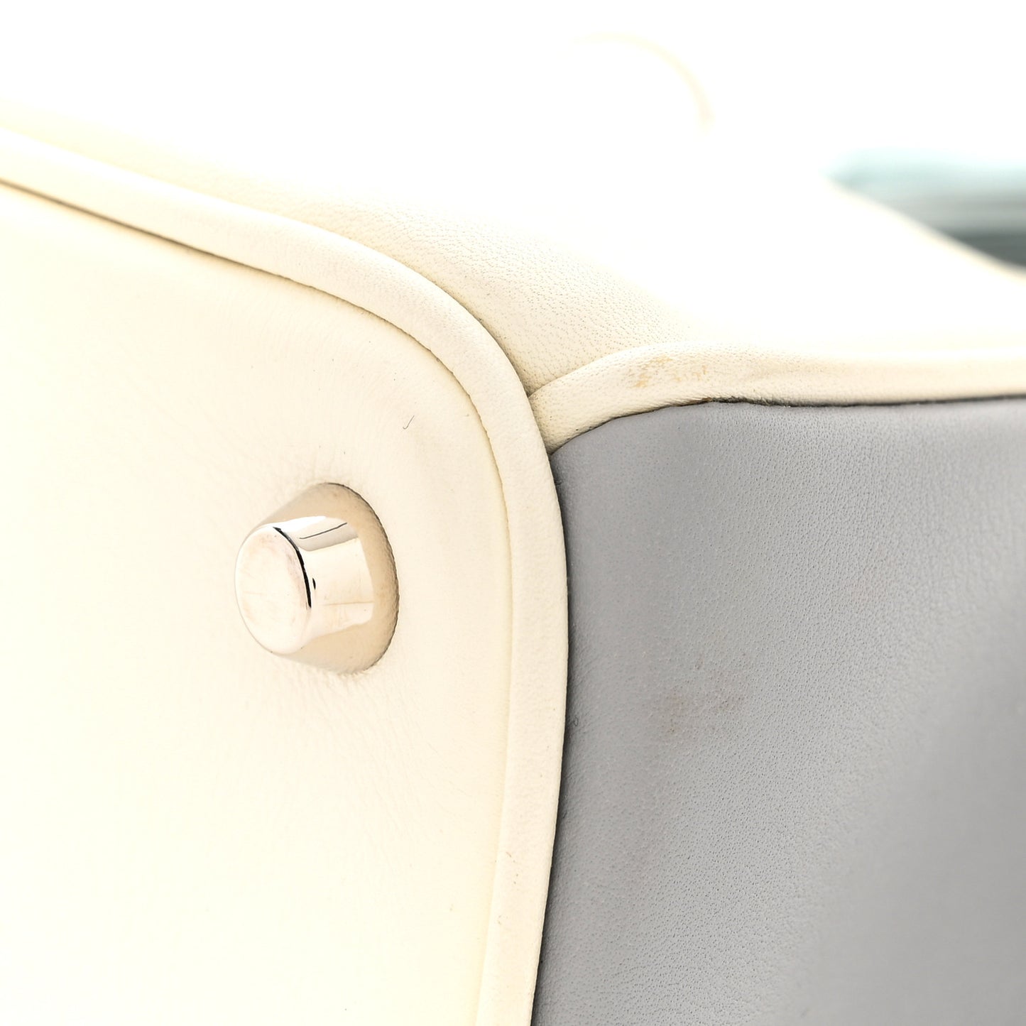 Smooth Calfskin Patent Medium Diorissimo Tote White Grey