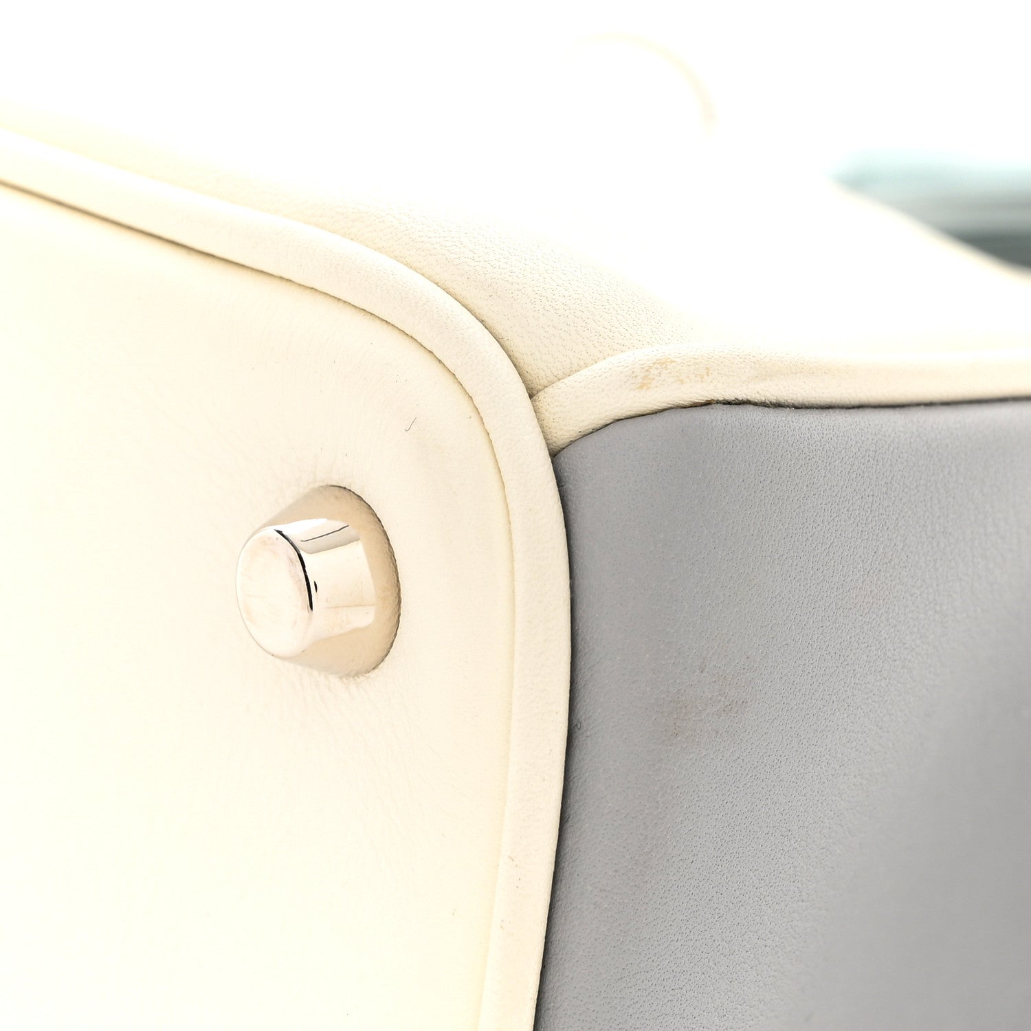 Christian Dior Smooth Calfskin Patent Medium Diorissimo Tote White Grey 13 of 19