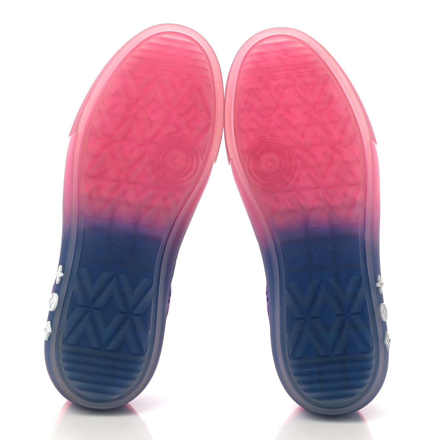 Grained Calfskin Mens LV Ollie Richelieu Sneakers 6.5 Pink Blue